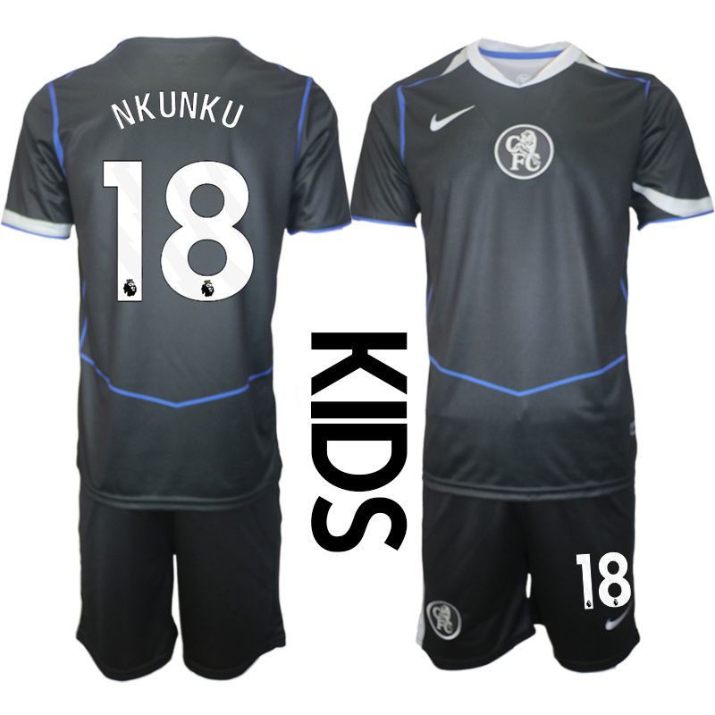 Youth 2025-2026 Club Chelsea away black #18 Soccer Jersey